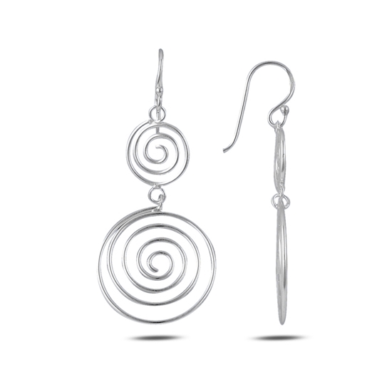 Ürün resmi: Sallantılı Spiral Gümüş Bayan Küpe