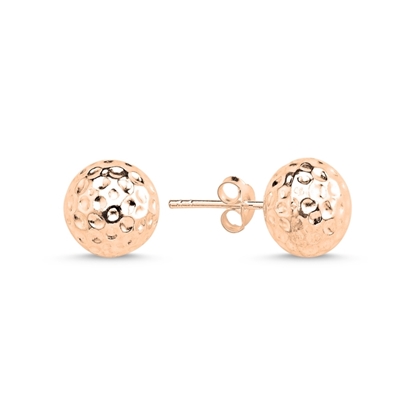 Resim  Rose Kaplama 10mm Dövme Top Gümüş Bayan Küpe