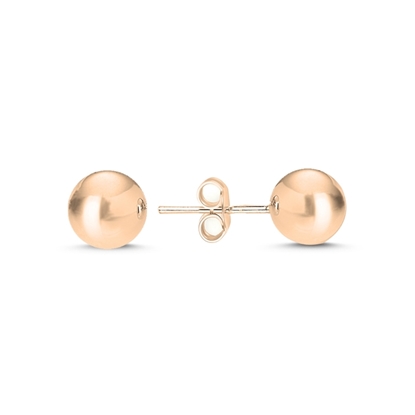 Resim Rose Kaplama 7mm Sade Top Gümüş Bayan Küpe