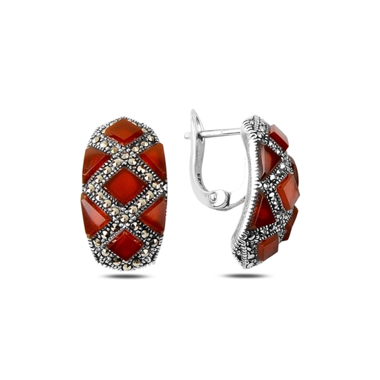Ürün resmi: Markazit & Doğal Taşlı Gümüş Küpe