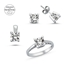 Resim Rodyum Kaplama Swarovski Zirkon Taşlı Tektaş Gümüş Bayan Set