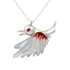 Ürün resmi: Rose Kaplama Kuş Desenli Zirkon Gümüş Bayan Kolye