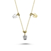 Ürün resmi: Altın Kaplama Kelebek Desenli Taşsız Sallantılı Gümüş Bayan Kolye