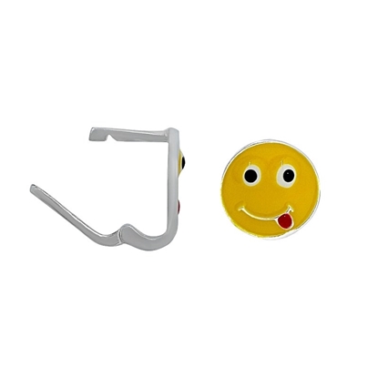 Resim Sarı Gülümseyen Emoji Gümüş Bayan Küpe