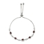 Resim Rodyum Kaplama Garnet Zirkon (Koyu Kırmızı) Zirkon Taşlı Gümüş Bayan Asansörlü Bileklik