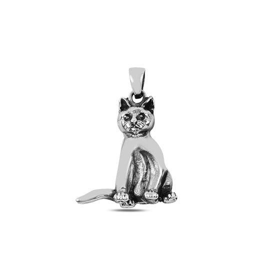 Ürün resmi: Kedi Gümüş Bayan Kolye Ucu