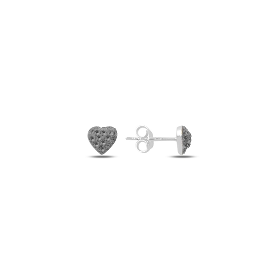 Ürün resmi: Zirkon Taşlı Kalp Gümüş Küpe