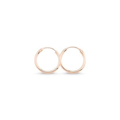 Resim Rose Kaplama 16mm Sade Halka Gümüş Küpe