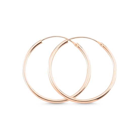 Ürün resmi: Rose Kaplama 25mm Sade Halka Gümüş Küpe