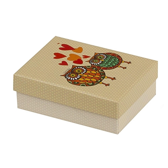 Ürün resmi: Kalpli Baykuş Üçlü Set Karton Hediye Kutusu