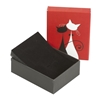 Ürün resmi: Beyaz Siyah Kediler Kırmızı Üçlü Set Karton Hediye Kutusu