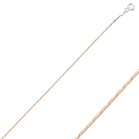 Ürün resmi: Rose Kaplama Çift Renk Yılan Gümüş Bayan Zincir Kolye