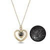 Ürün resmi: Altın Kaplama 100 Dilde Seni Seviyorum Taşı Kalp Gümüş Bayan Kolye