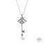 Resim Rodyum Kaplama Swarovski Zirkon Taşlı Anahtar Gümüş Bayan Kolye