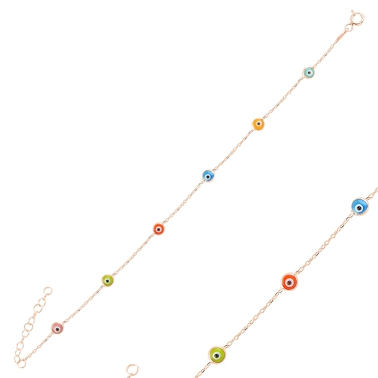 Ürün resmi: Rose Kaplama Göz Gümüş Bayan Bileklik