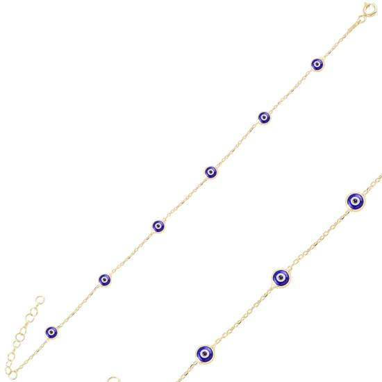Ürün resmi: Altın Kaplama Göz Gümüş Bayan Bileklik