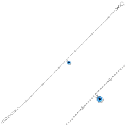 Resim Rodyum Kaplama Sallantılı Göz & Toplu Gümüş Bayan Bileklik