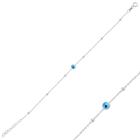 Ürün resmi: Rodyum Kaplama Göz & Toplu Gümüş Bayan Bileklik
