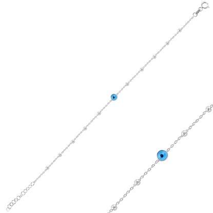Resim Rodyum Kaplama Göz & Dorica Toplu Gümüş Bayan Bileklik