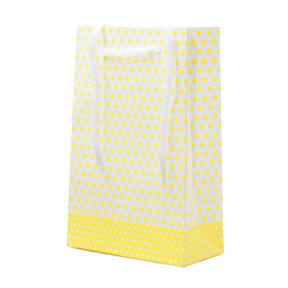Resim 16cm Sarı Puantiyeli Karton Çanta