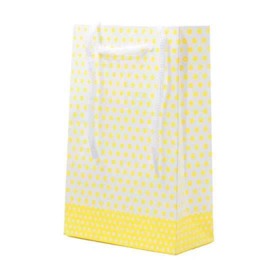 Ürün resmi: 16cm Sarı Puantiyeli Karton Çanta