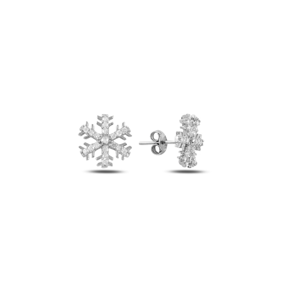 Ürün resmi: Zirkon Taşlı Kar Tanesi Gümüş Küpe