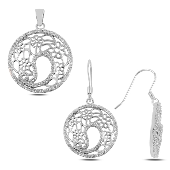 Ürün resmi: Zirkon Taşlı Gümüş Bayan Set