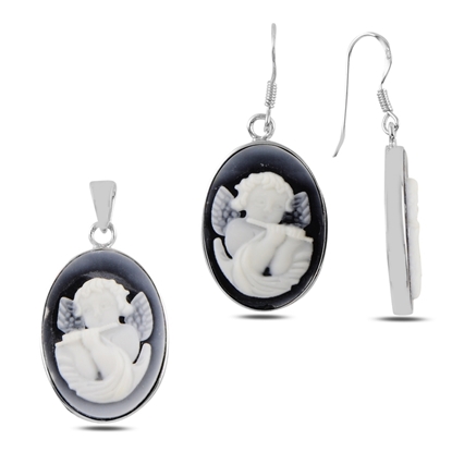 Resim Cameo Gümüş Bayan Set