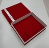 Ürün resmi: Kırmızı Kadife Kaplama Beyaz Kurdelalı Mücevher Set Kutusu
