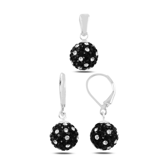Ürün resmi: Top Kristal Taşlı Gümüş Bayan Set