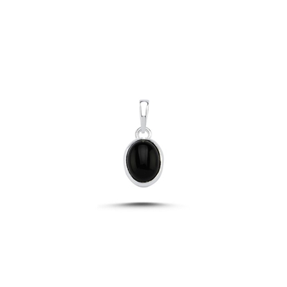 Resim Oniks & Oval Doğal Taşlı Gümüş Bayan Kolye Ucu