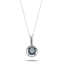 Resim 11mm Mistik Topaz Yuvarlak & Zirkon Taşlı Tektaş Gümüş Bayan Kolye