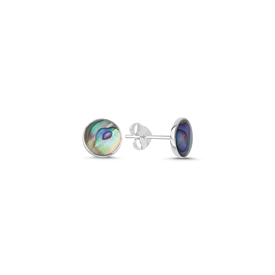 Ürün resmi: 8mm Abalon Gümüş Küpe