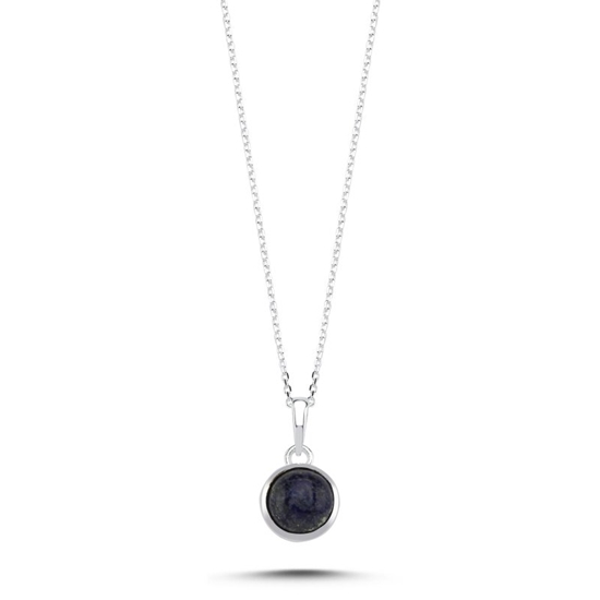 Ürün resmi: Lapis Lazuli & 9mm Yuvarlak Doğal Taşlı Kolye