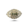Ürün resmi: Zümrüt Zirkon (Yeşil) Zirkon Taşlı Otantik Gümüş Broş