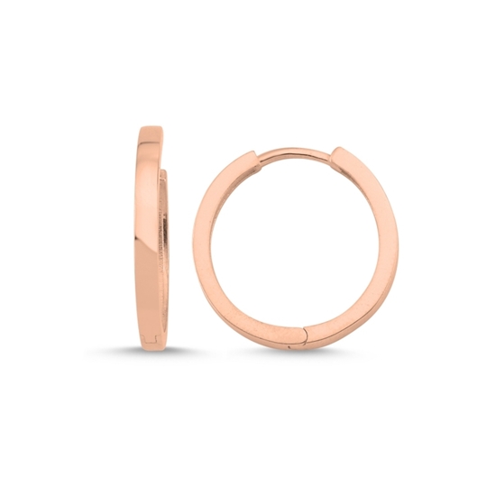 Ürün resmi: Rose Kaplama 18mm Halka Gümüş Küpe