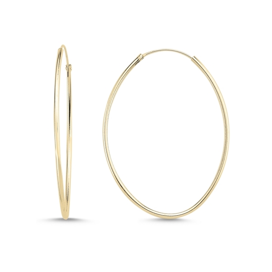 Ürün resmi: Altın Kaplama 35x45mm Oval Halka Gümüş Küpe