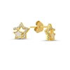 Ürün resmi: Altın Kaplama Yıldız Sedef & Zirkon Taşlı Gümüş Küpe
