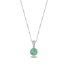 Ürün resmi: Rodyum Kaplama Yeşil Küre Gümüş Bayan Kolye