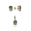 Resim Altın Kaplama 8x10mm Oval Zultanit Zirkon Tektaş Gümüş Bayan Set