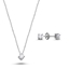 Resim Altın Kaplama Tektaş 4mm Zirkon Taşlı Gümüş Bayan Set